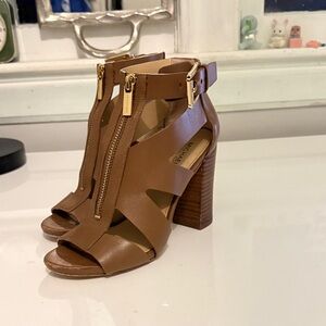 Michael Kors Tan Leather Heeled Sandals